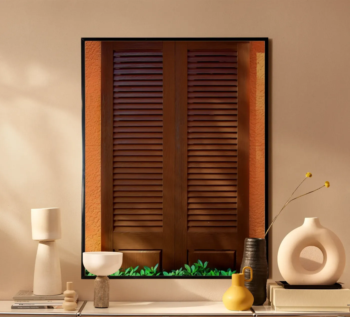 brown yellow window poster da juli