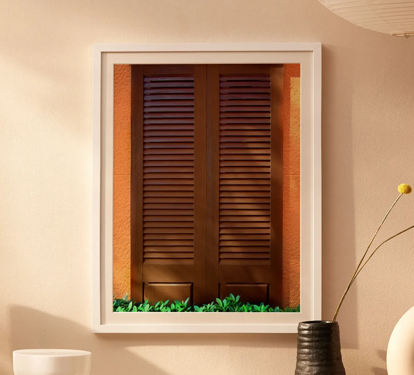 brown yellow window poster da juli