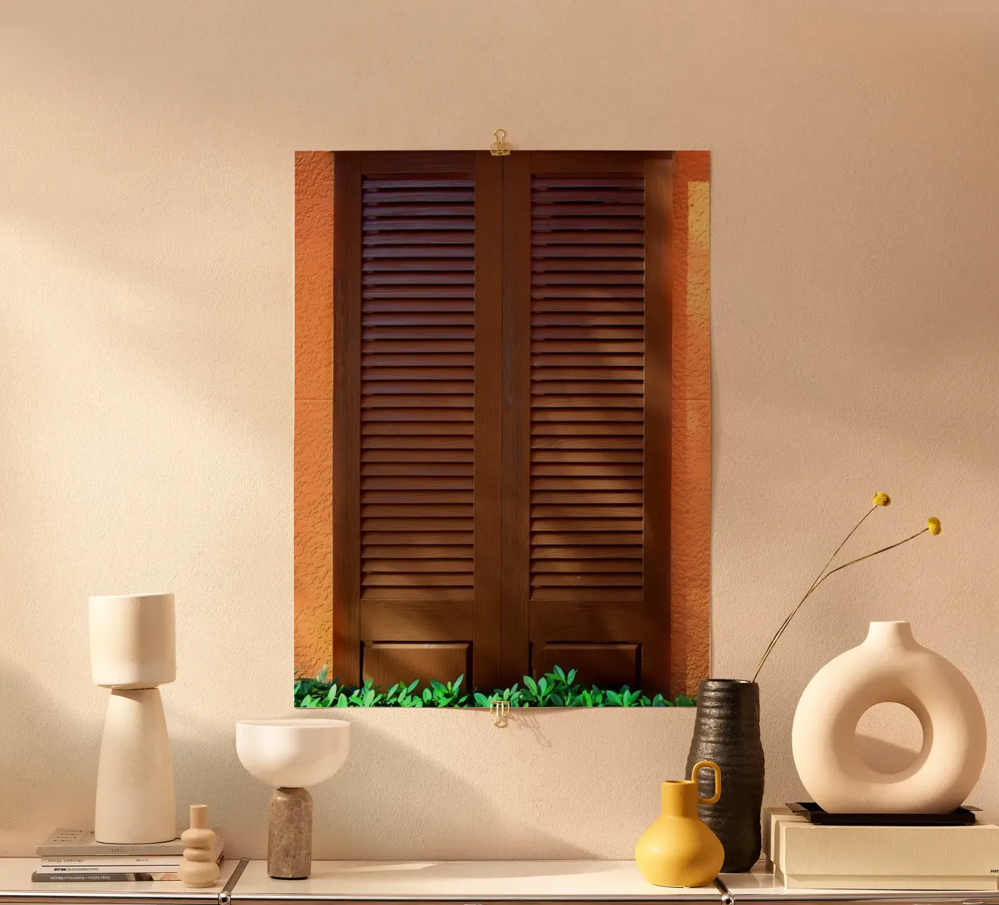 brown yellow window poster da juli