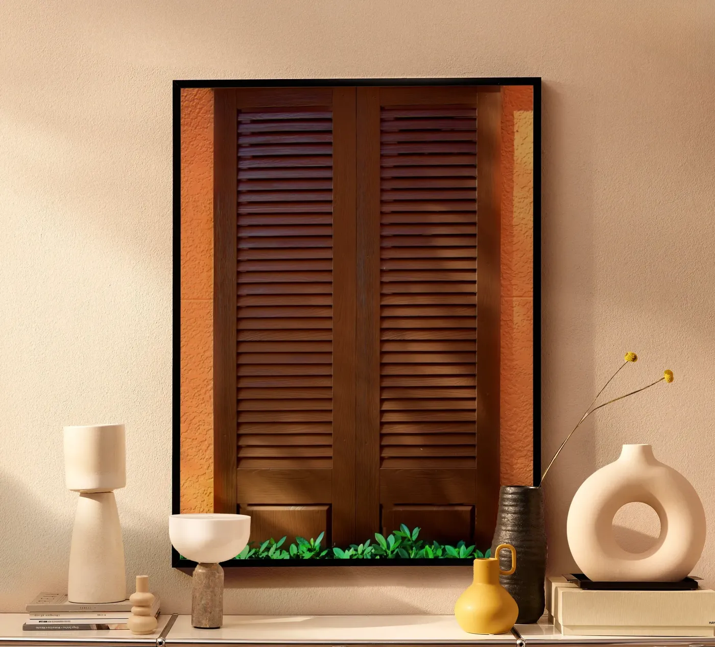 brown yellow window poster da juli