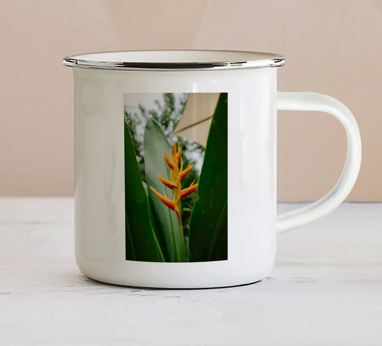 flower in leaf tazza in smalto da juli