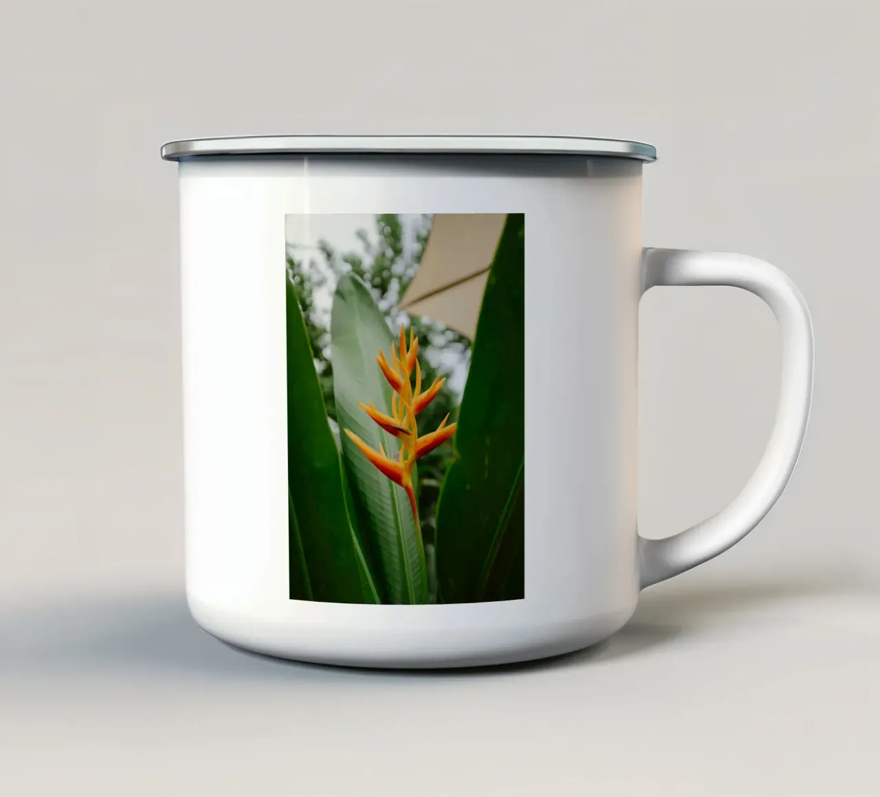 flower in leaf tazza in smalto da juli
