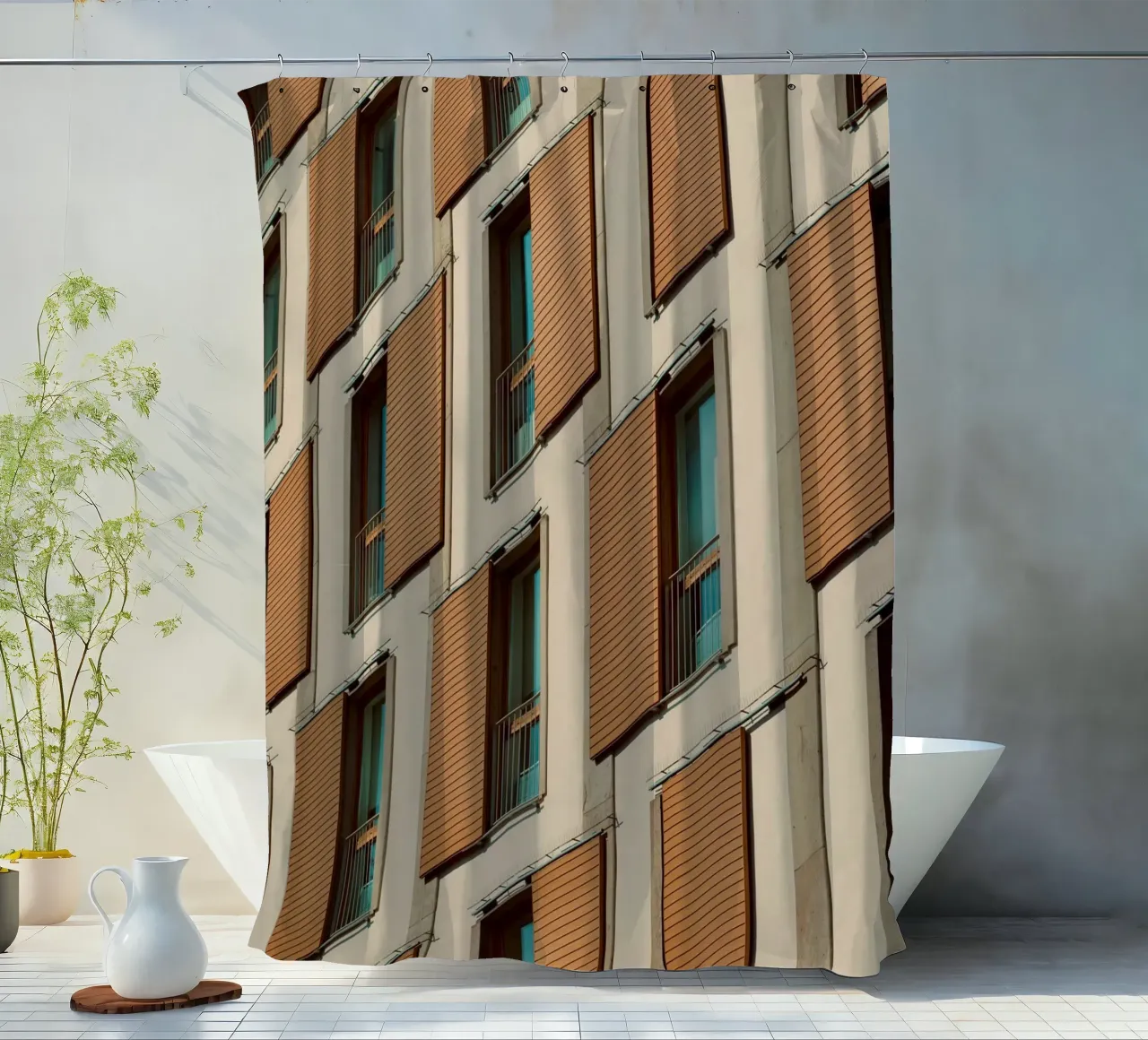 striped window building tenda da doccia da juli