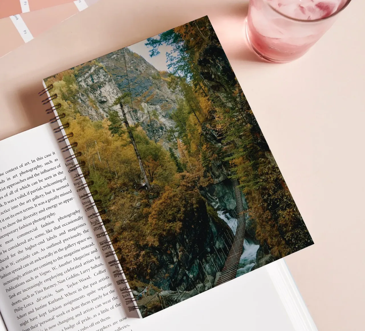 bridge flow in forest spiral notebook by juli