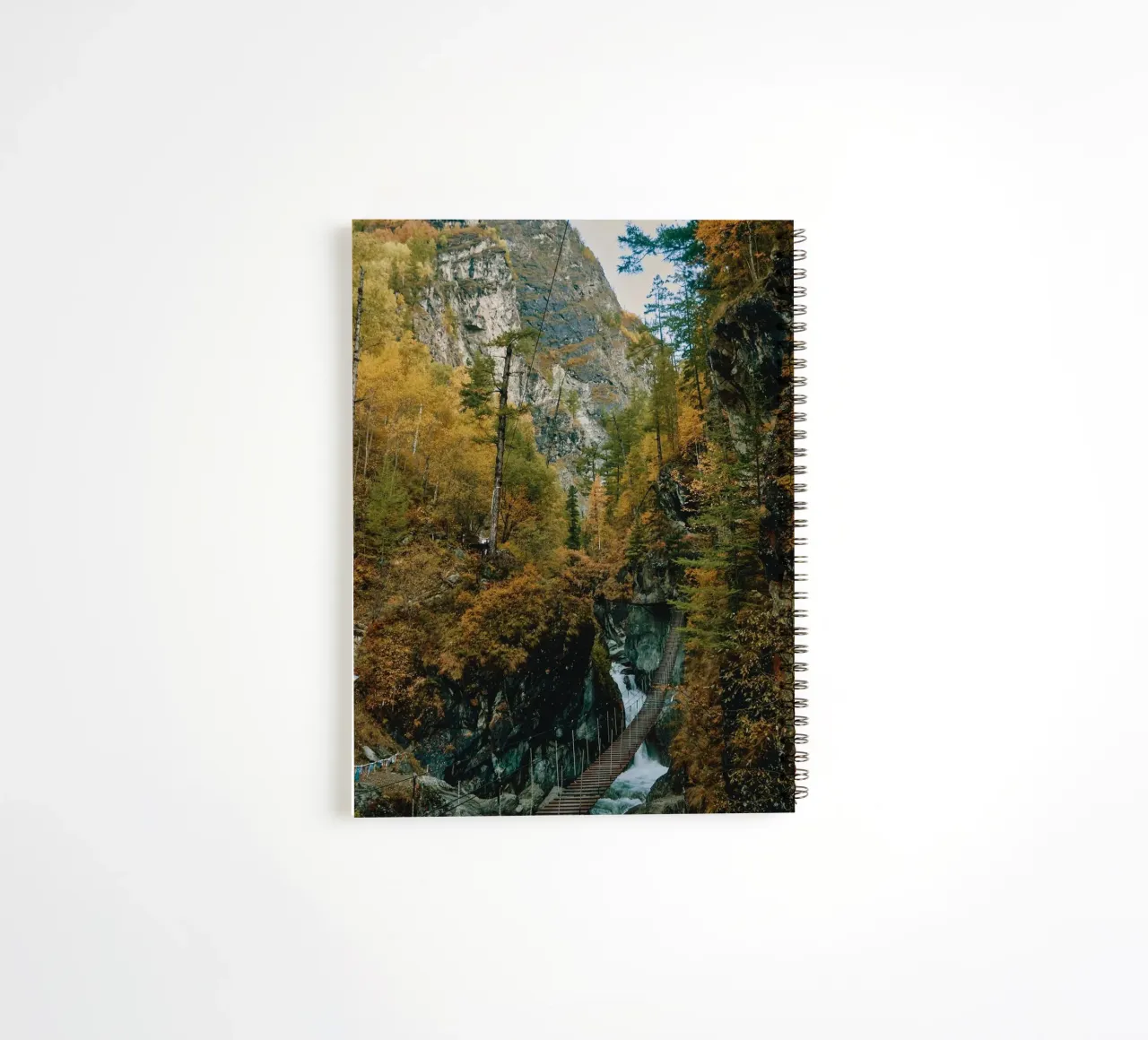 bridge flow in forest spiral notebook by juli
