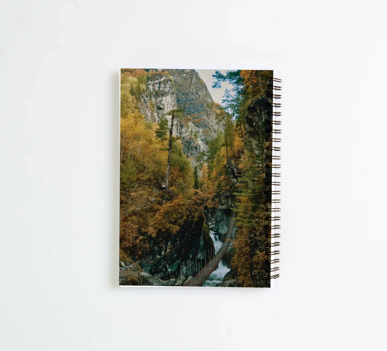 bridge flow in forest spiral notebook by juli