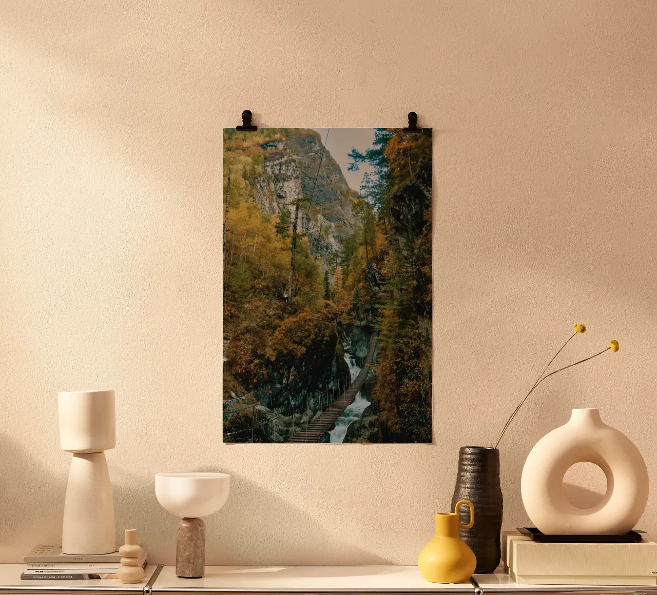 bridge flow in forest poster da juli