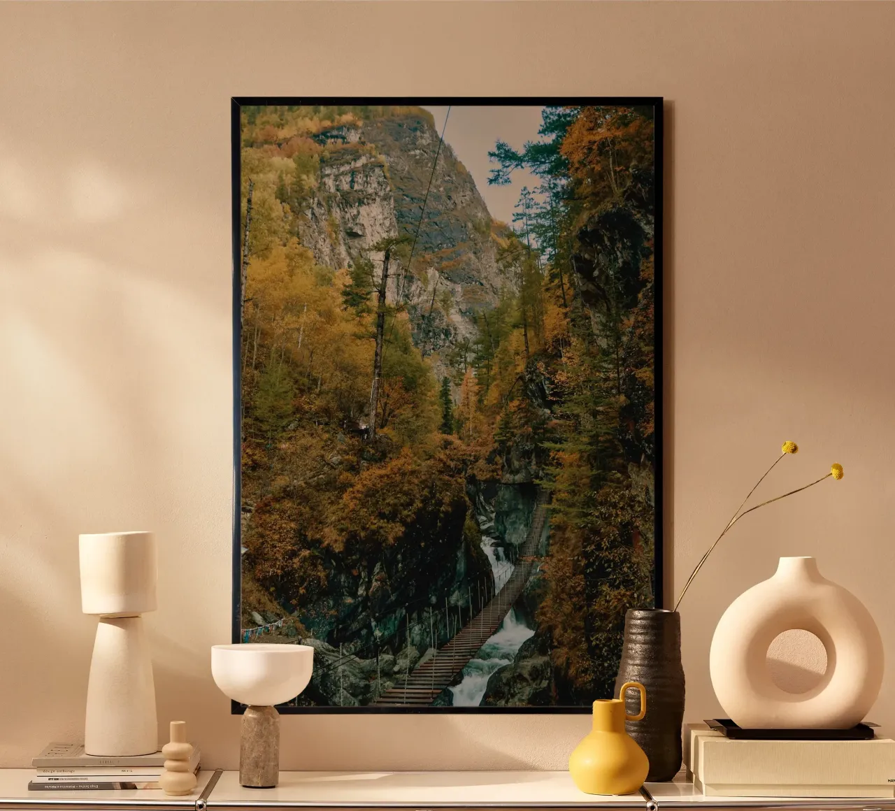 bridge flow in forest poster da juli