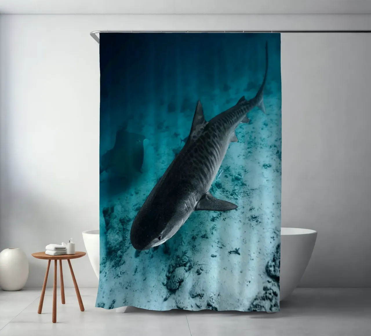 shark inside the ocean tenda da doccia da juli