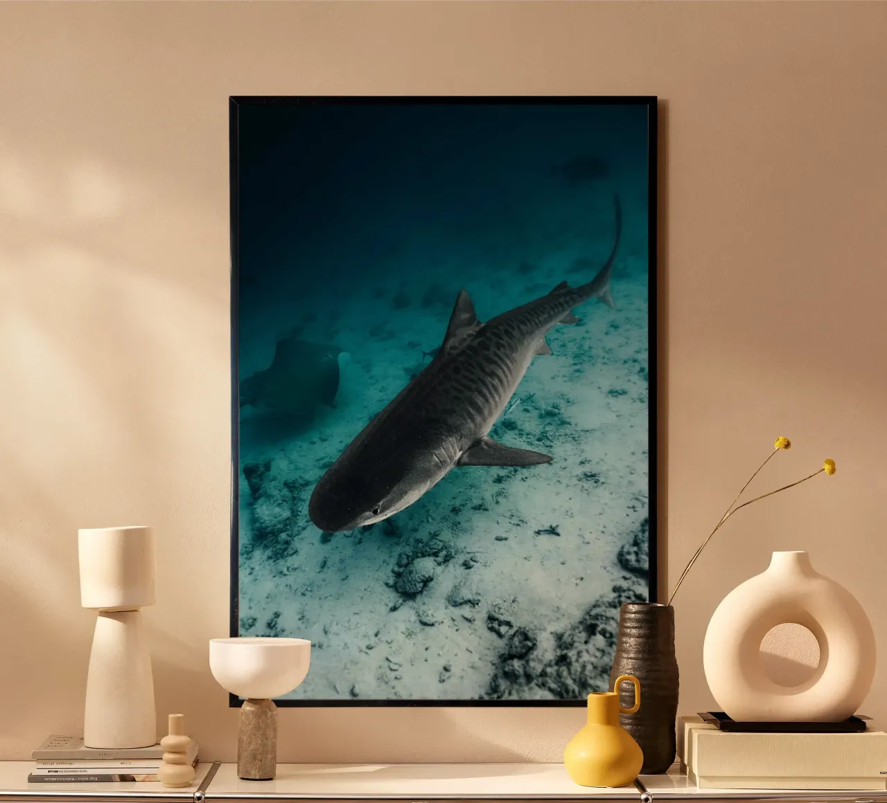 shark inside the ocean carta hahnemühle da juli
