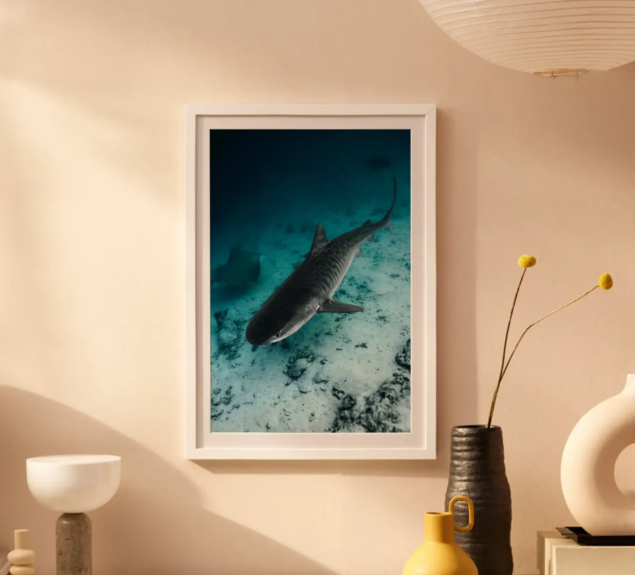 shark inside the ocean carta hahnemühle da juli