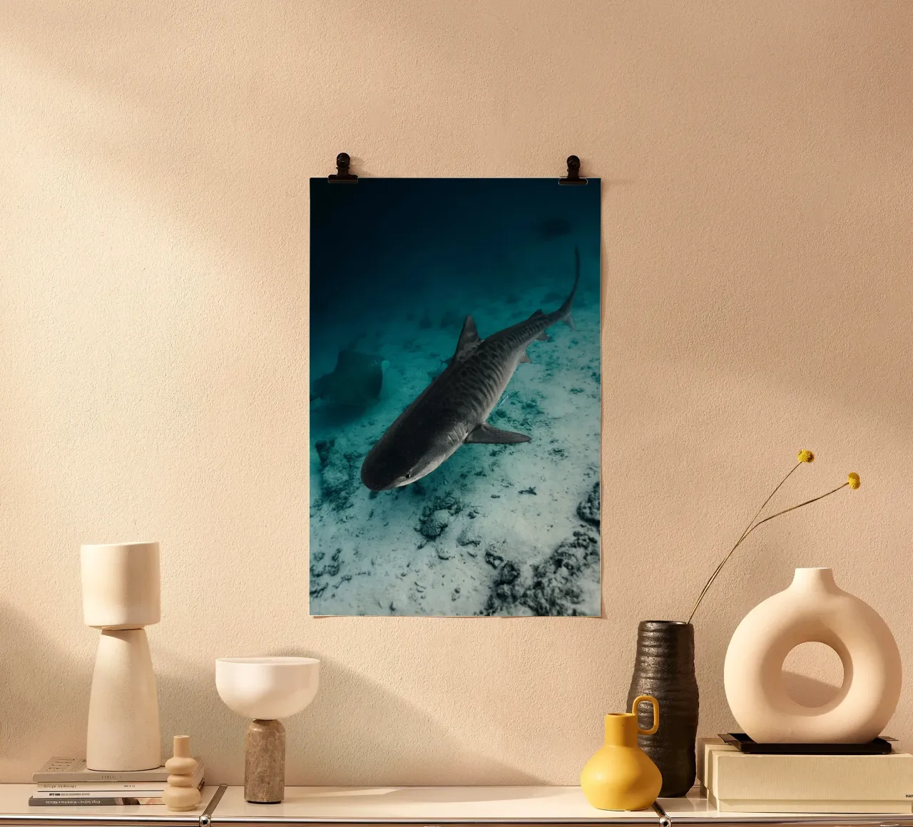 shark inside the ocean carta hahnemühle da juli