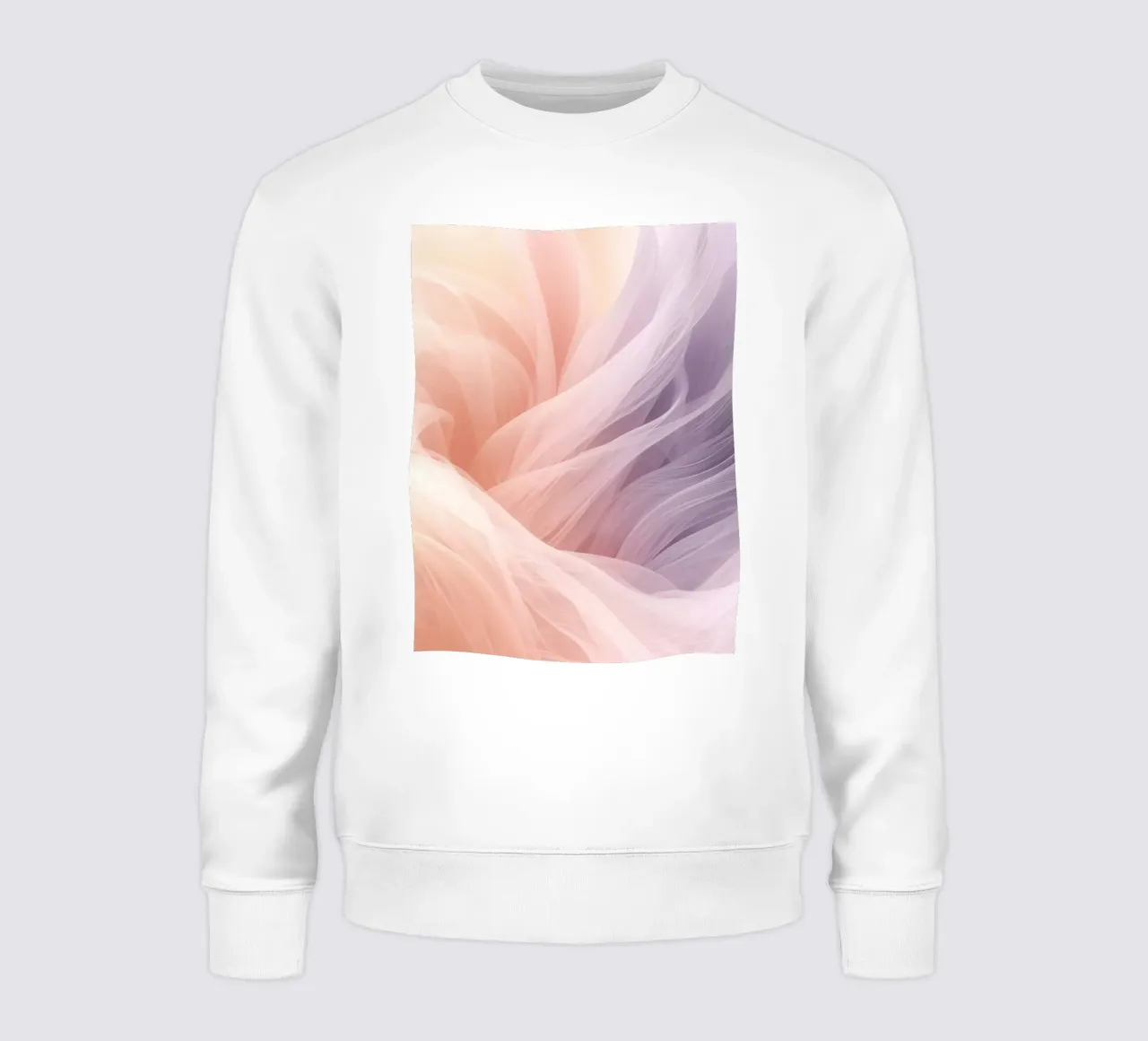 Onde traslucide in tessuto nei colori pesca e lavanda felpa da DesignDoodle