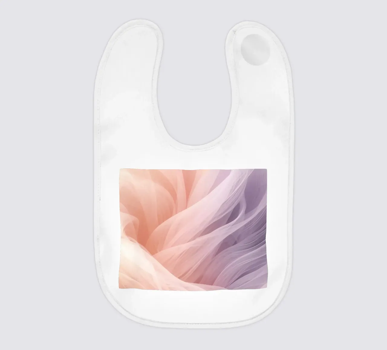 Onde traslucide in tessuto nei colori pesca e lavanda bavaglino da DesignDoodle