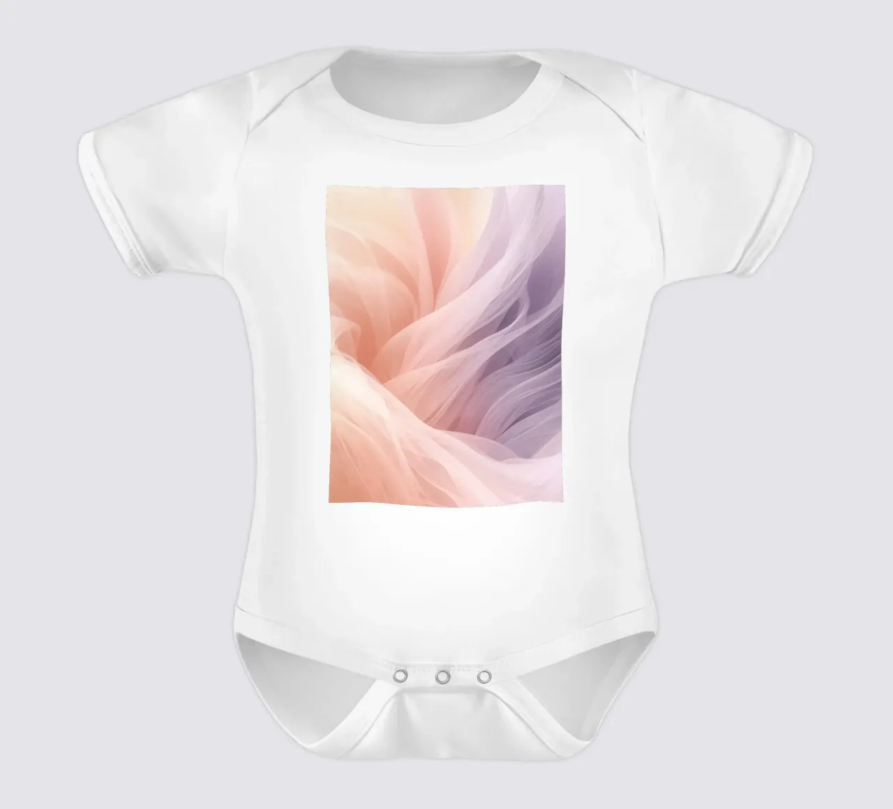 Onde traslucide in tessuto nei colori pesca e lavanda body neonato maniche corte da DesignDoodle