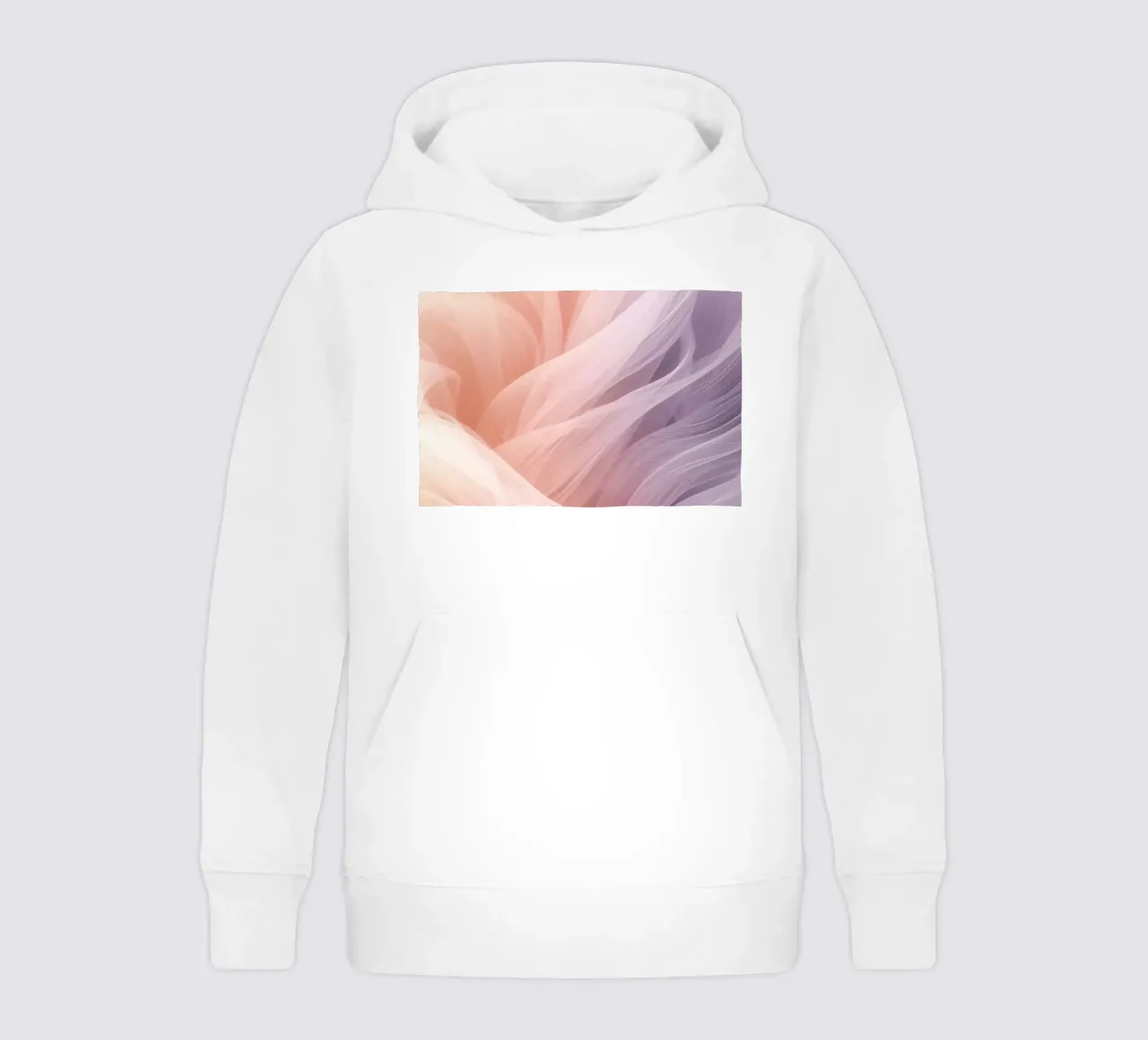 Onde traslucide in tessuto nei colori pesca e lavanda felpa bambino con cappuccio da DesignDoodle