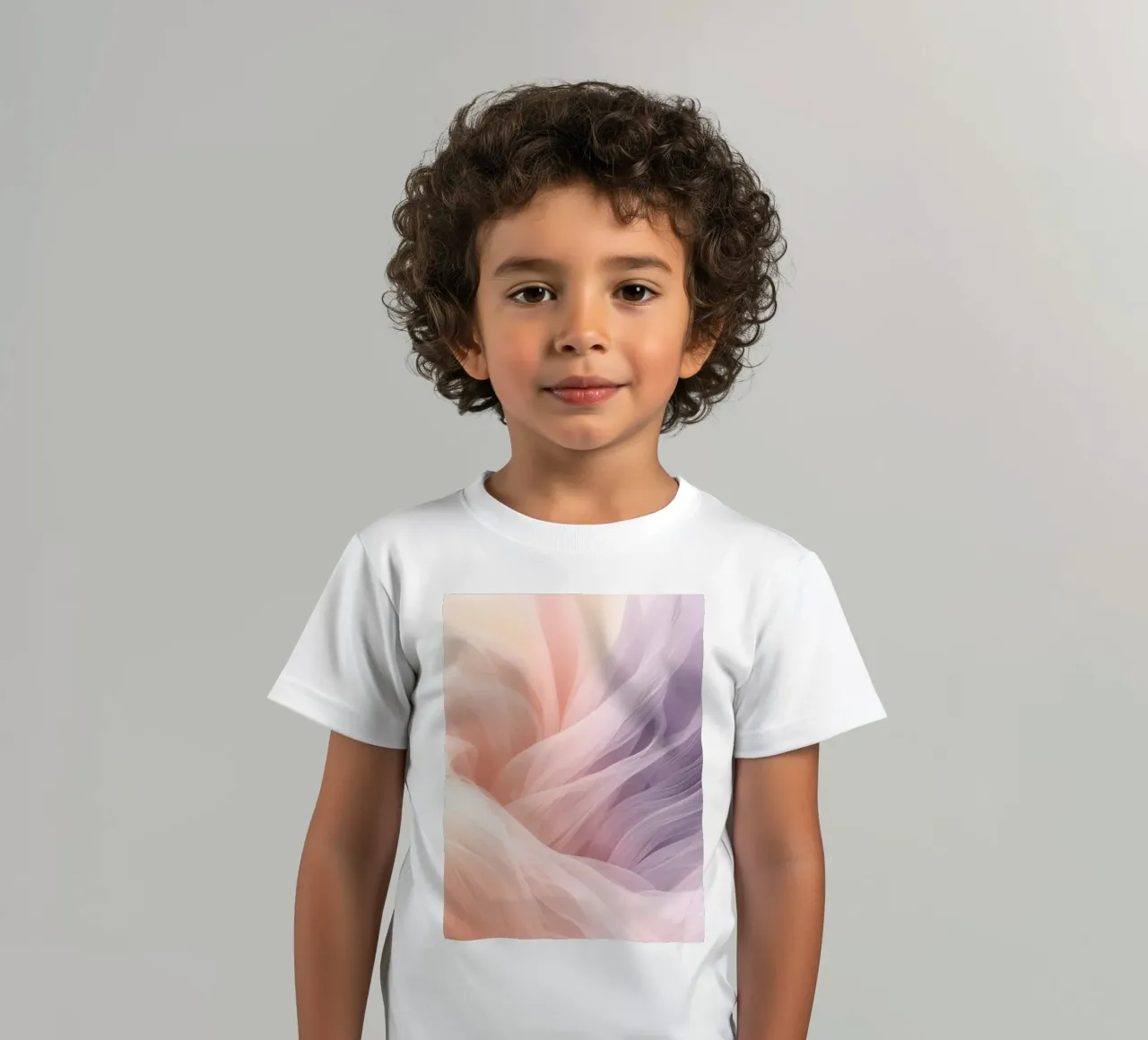 Onde traslucide in tessuto nei colori pesca e lavanda t-shirt bambini da DesignDoodle