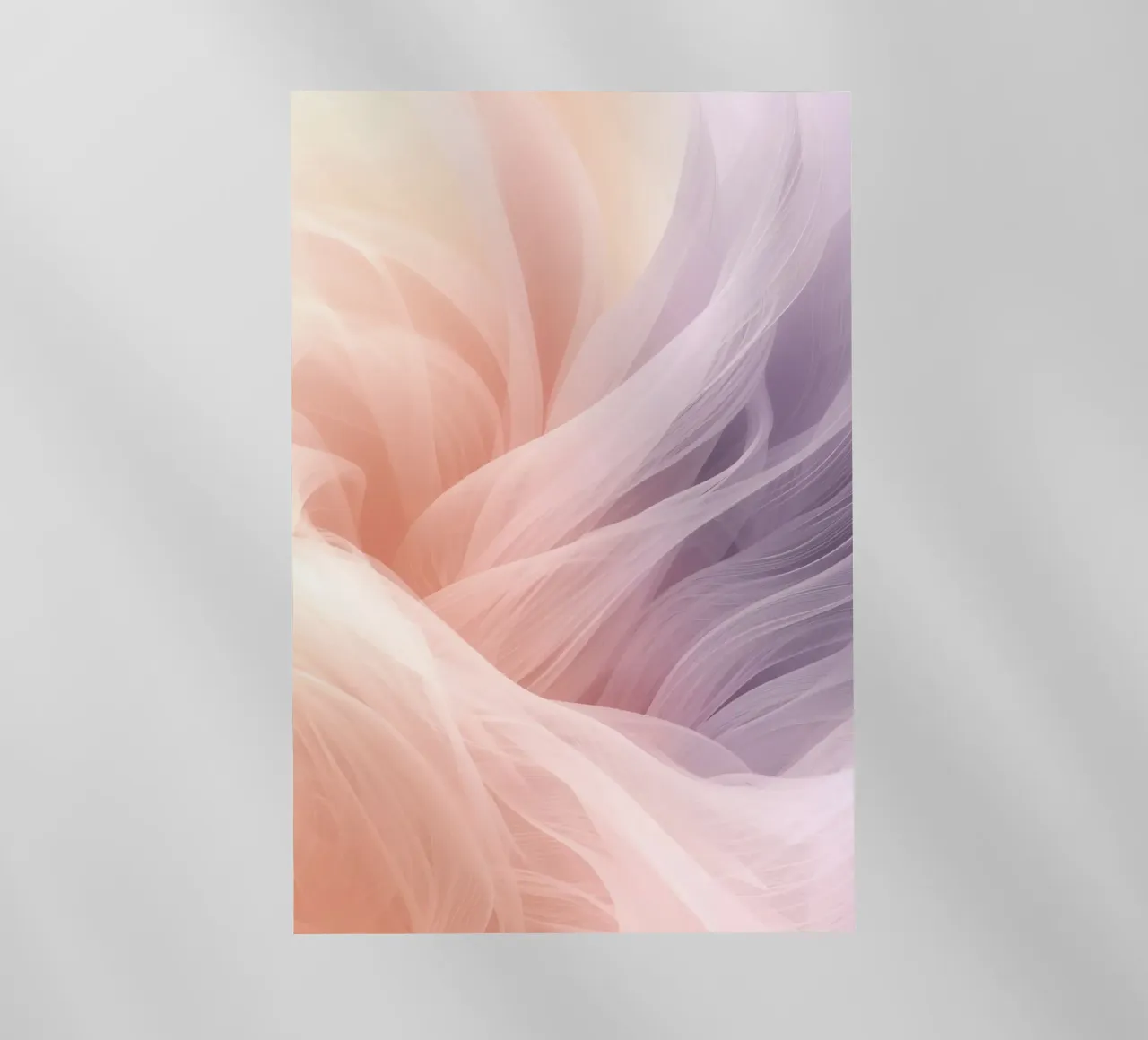Onde traslucide in tessuto nei colori pesca e lavanda pellicola backlit da DesignDoodle