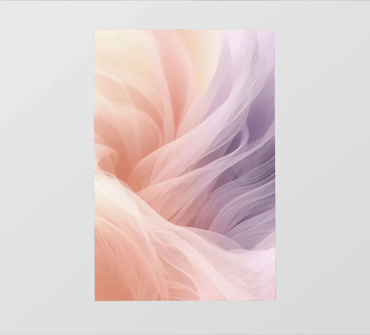 Onde traslucide in tessuto nei colori pesca e lavanda pellicola backlit da DesignDoodle