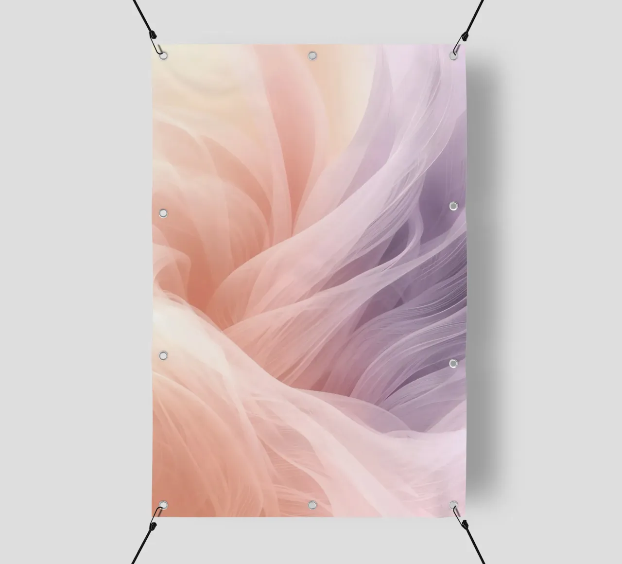 Onde traslucide in tessuto nei colori pesca e lavanda telo in pvc da DesignDoodle
