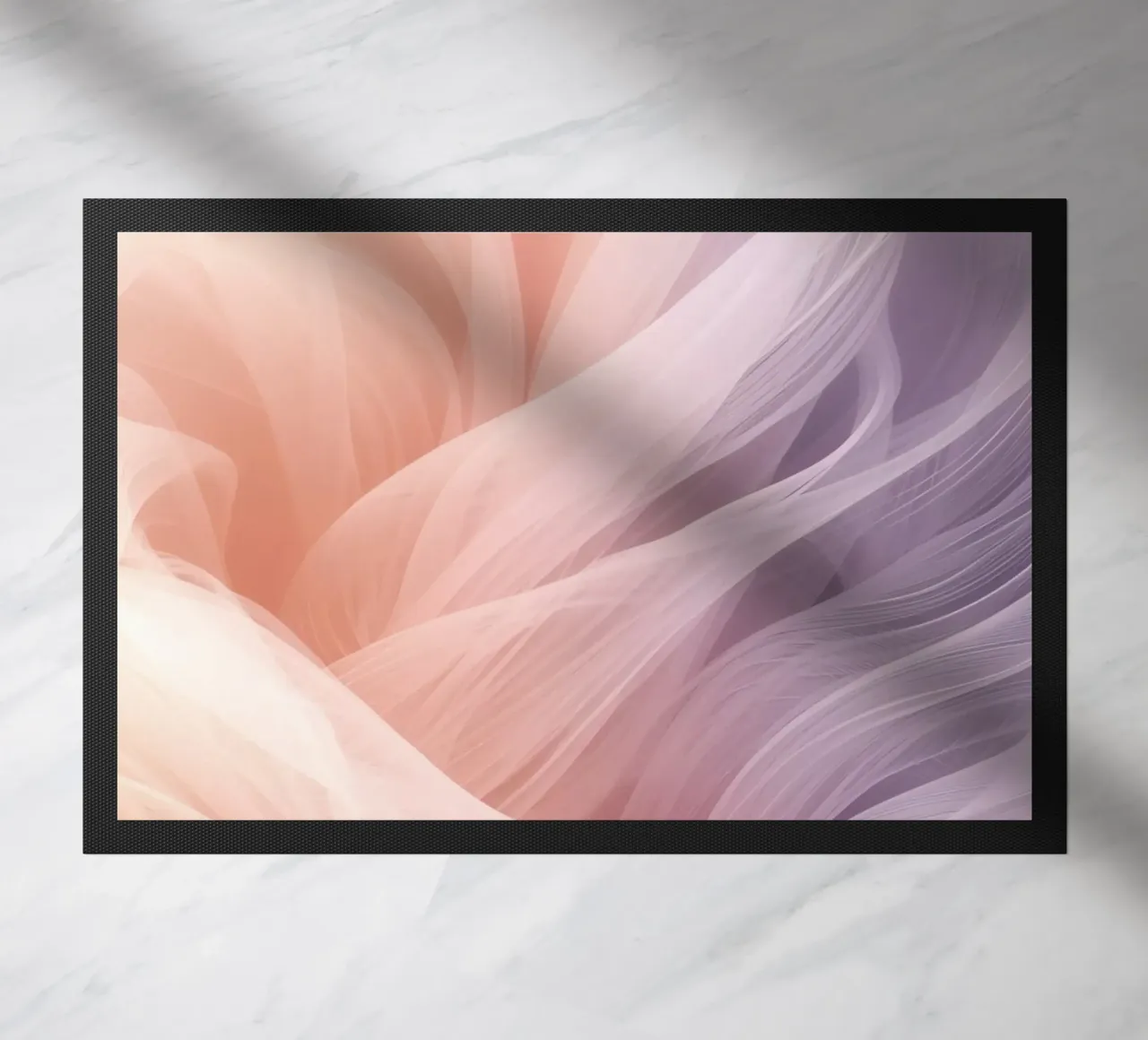Onde traslucide in tessuto nei colori pesca e lavanda zerbino da DesignDoodle