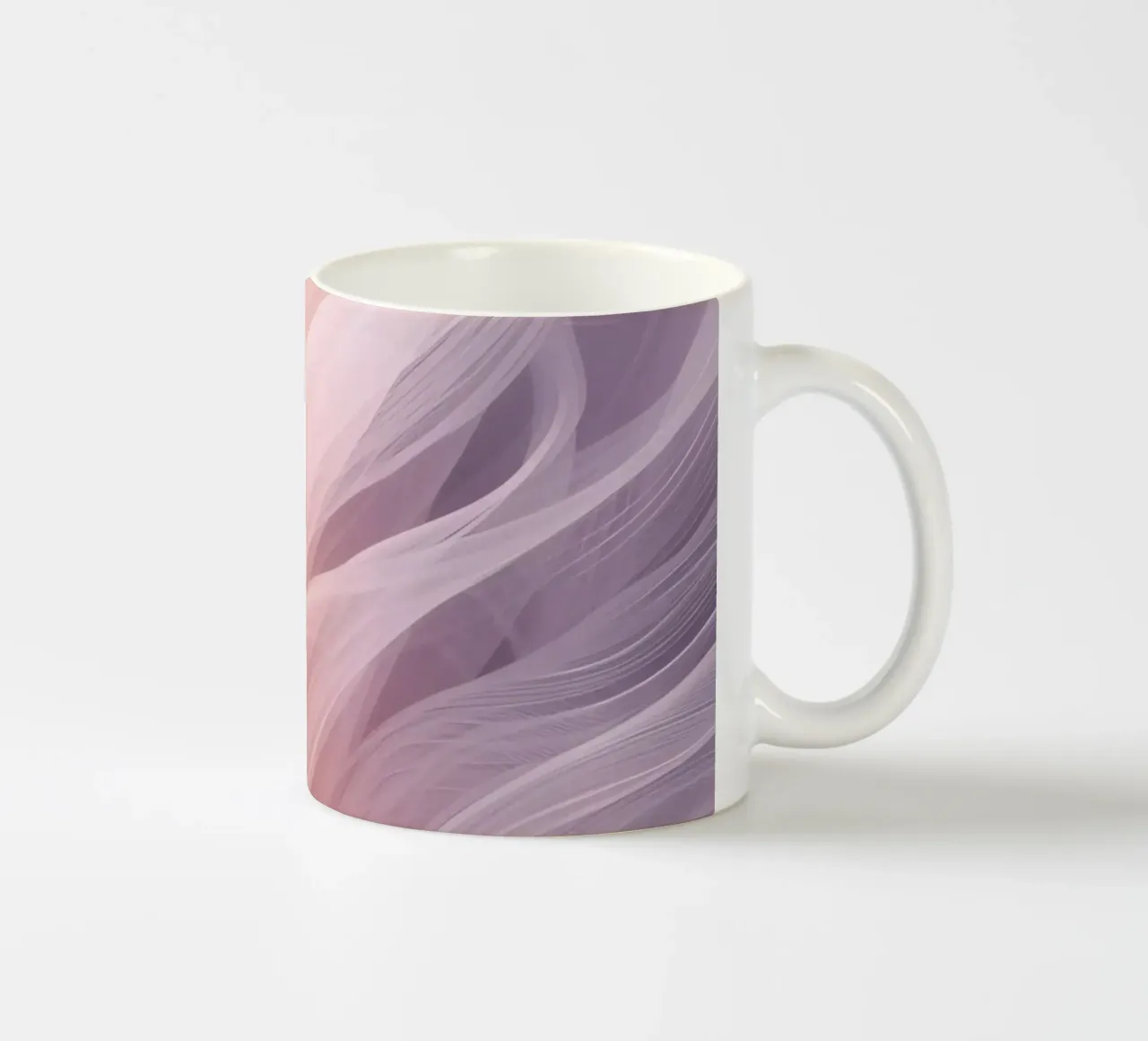 Onde traslucide in tessuto nei colori pesca e lavanda tazza in ceramica da DesignDoodle