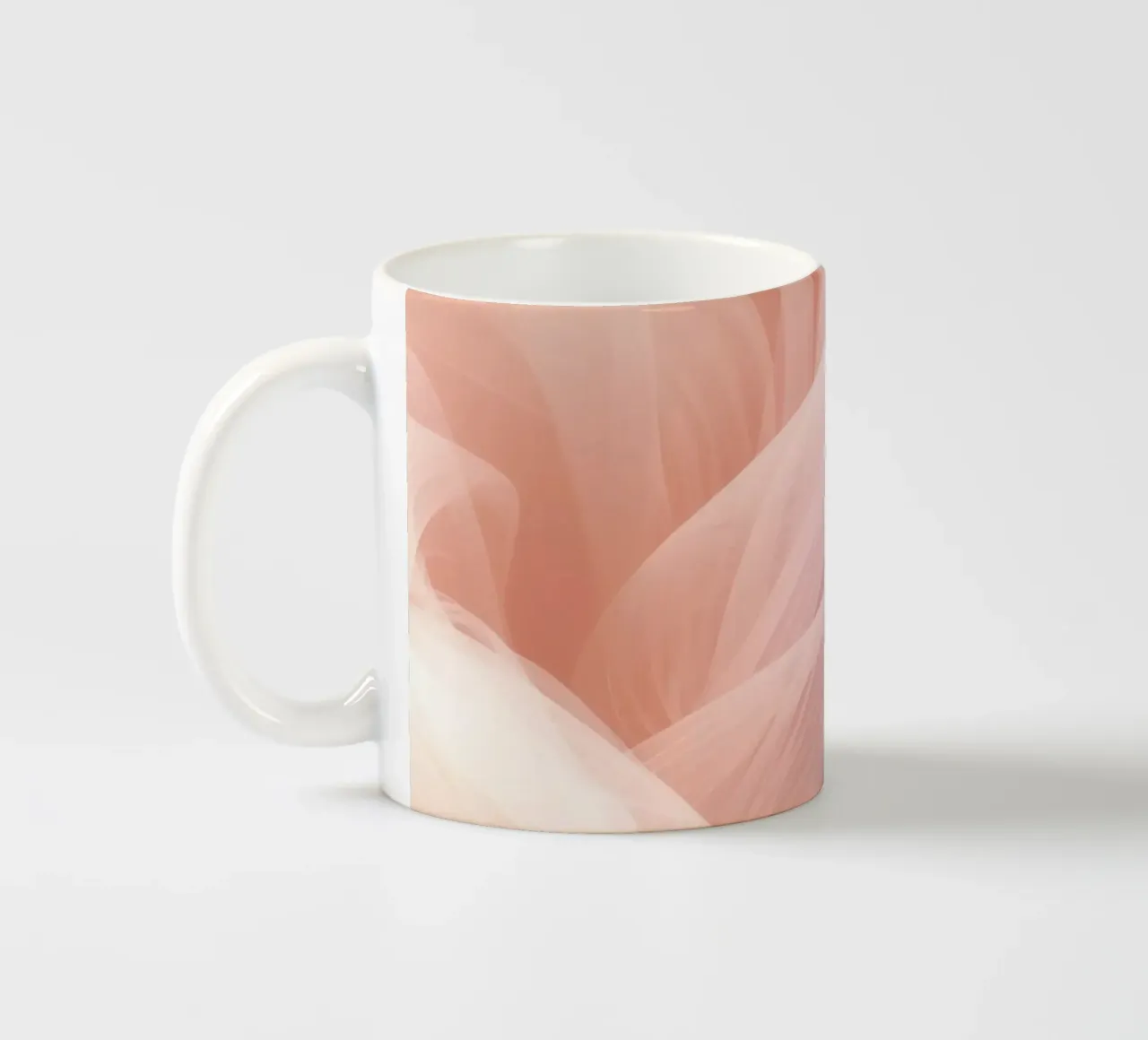 Onde traslucide in tessuto nei colori pesca e lavanda tazza in ceramica da DesignDoodle