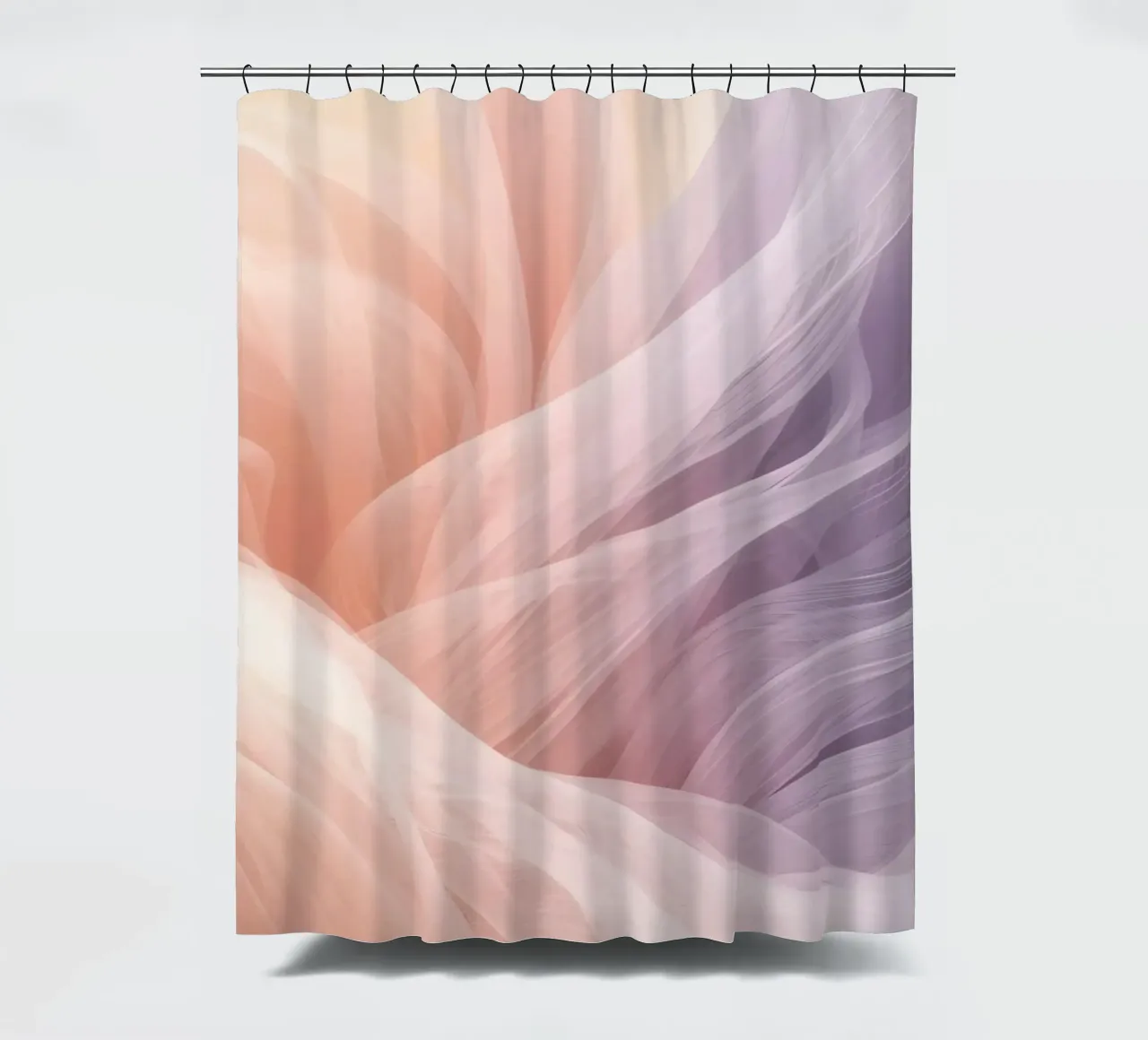 Onde traslucide in tessuto nei colori pesca e lavanda tenda da doccia da DesignDoodle