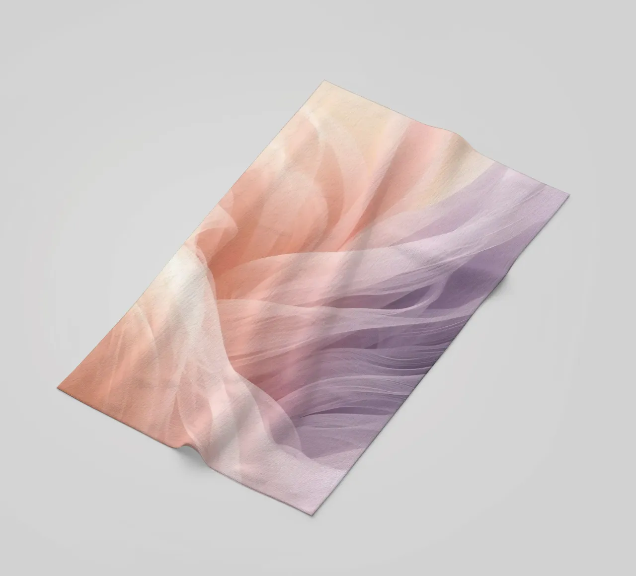 Onde traslucide in tessuto nei colori pesca e lavanda telo mare da DesignDoodle