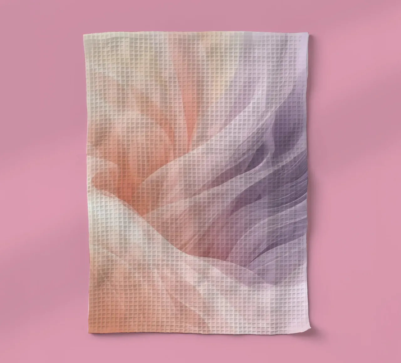 Ondes en tissu translucide en pêche et lavande torchon de DesignDoodle