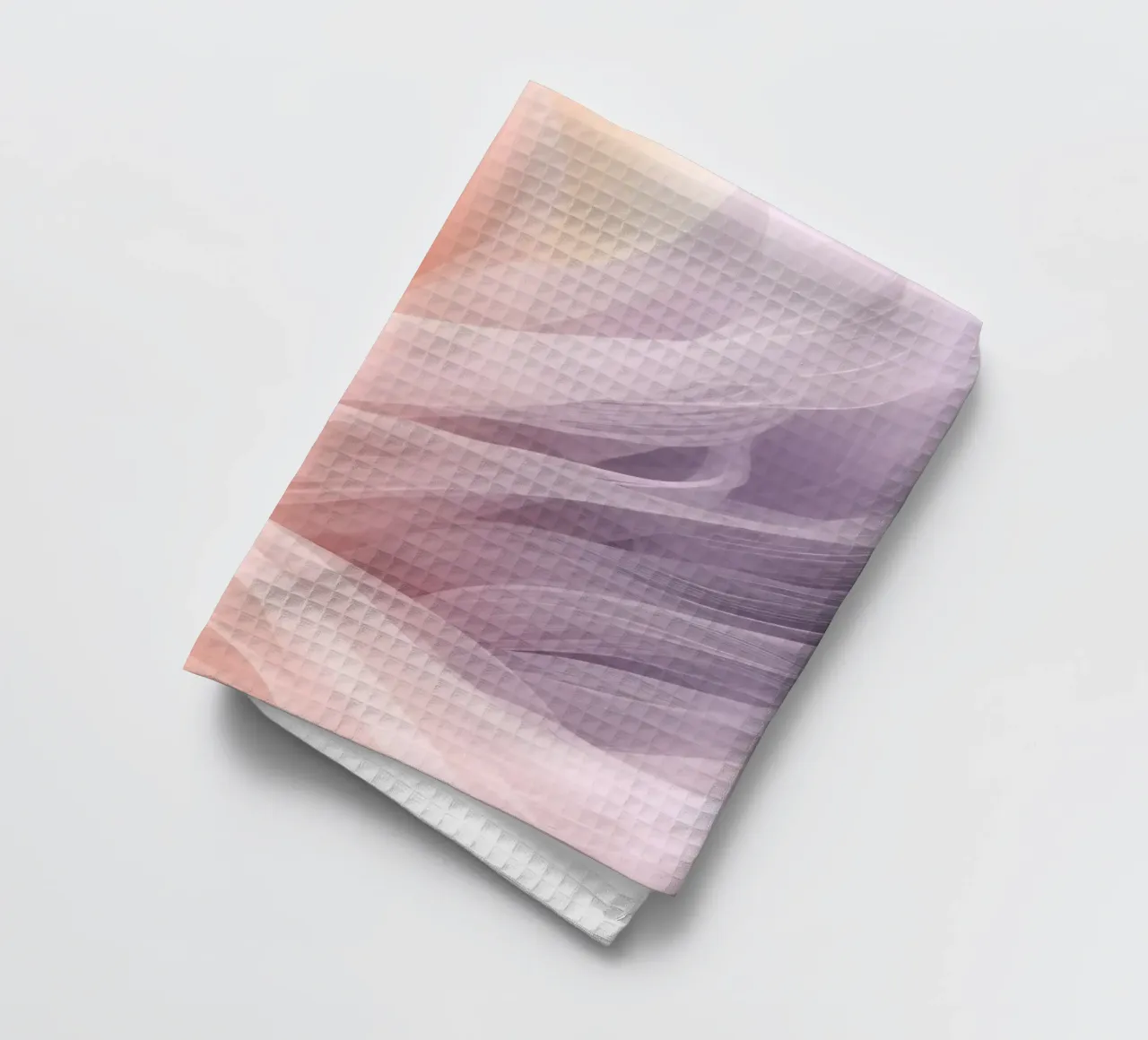 Ondes en tissu translucide en pêche et lavande torchon de DesignDoodle