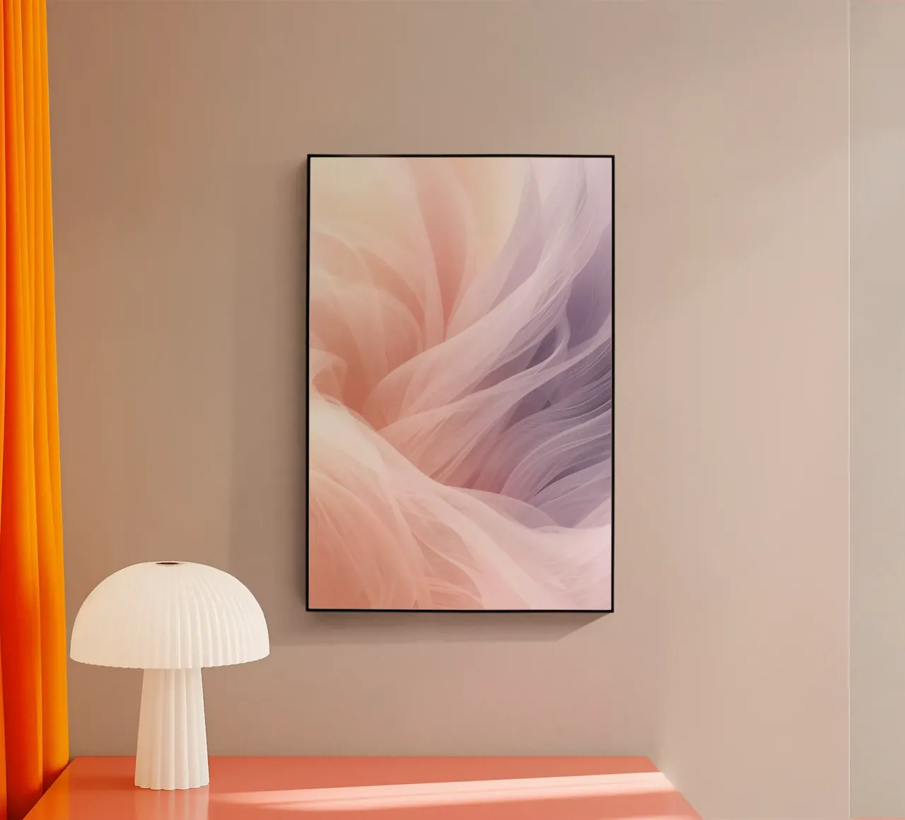 Onde traslucide in tessuto nei colori pesca e lavanda plexiglass da DesignDoodle
