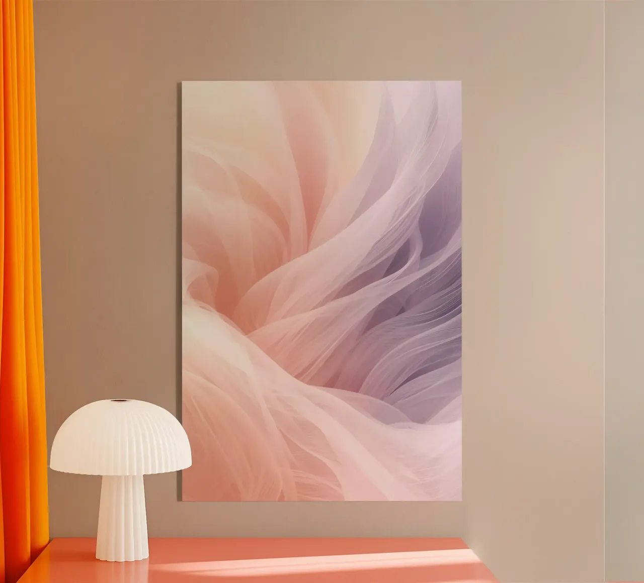 Onde traslucide in tessuto nei colori pesca e lavanda plexiglass da DesignDoodle