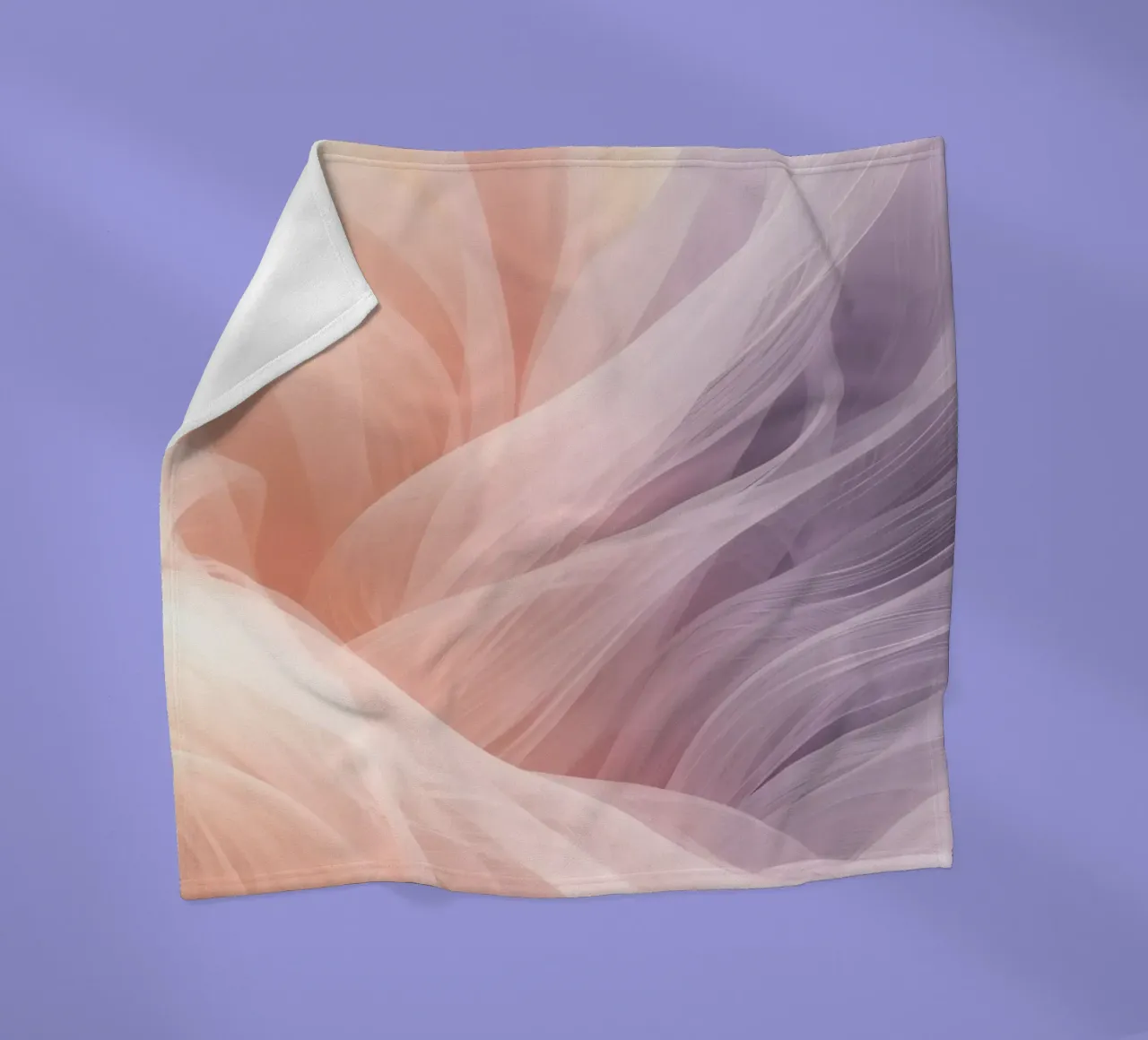 Onde traslucide in tessuto nei colori pesca e lavanda coperta in pile da DesignDoodle