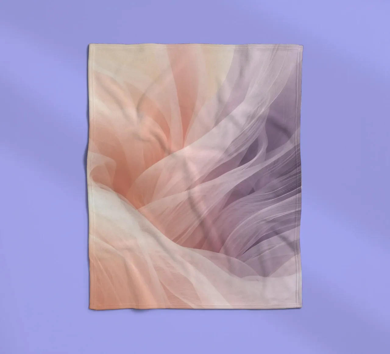 Onde traslucide in tessuto nei colori pesca e lavanda coperta in pile da DesignDoodle