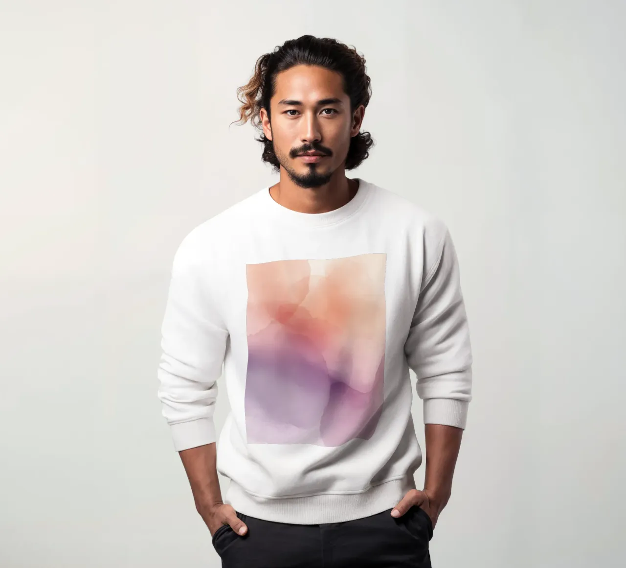 Acquerello astratto Pesca Lavanda felpa da DesignDoodle