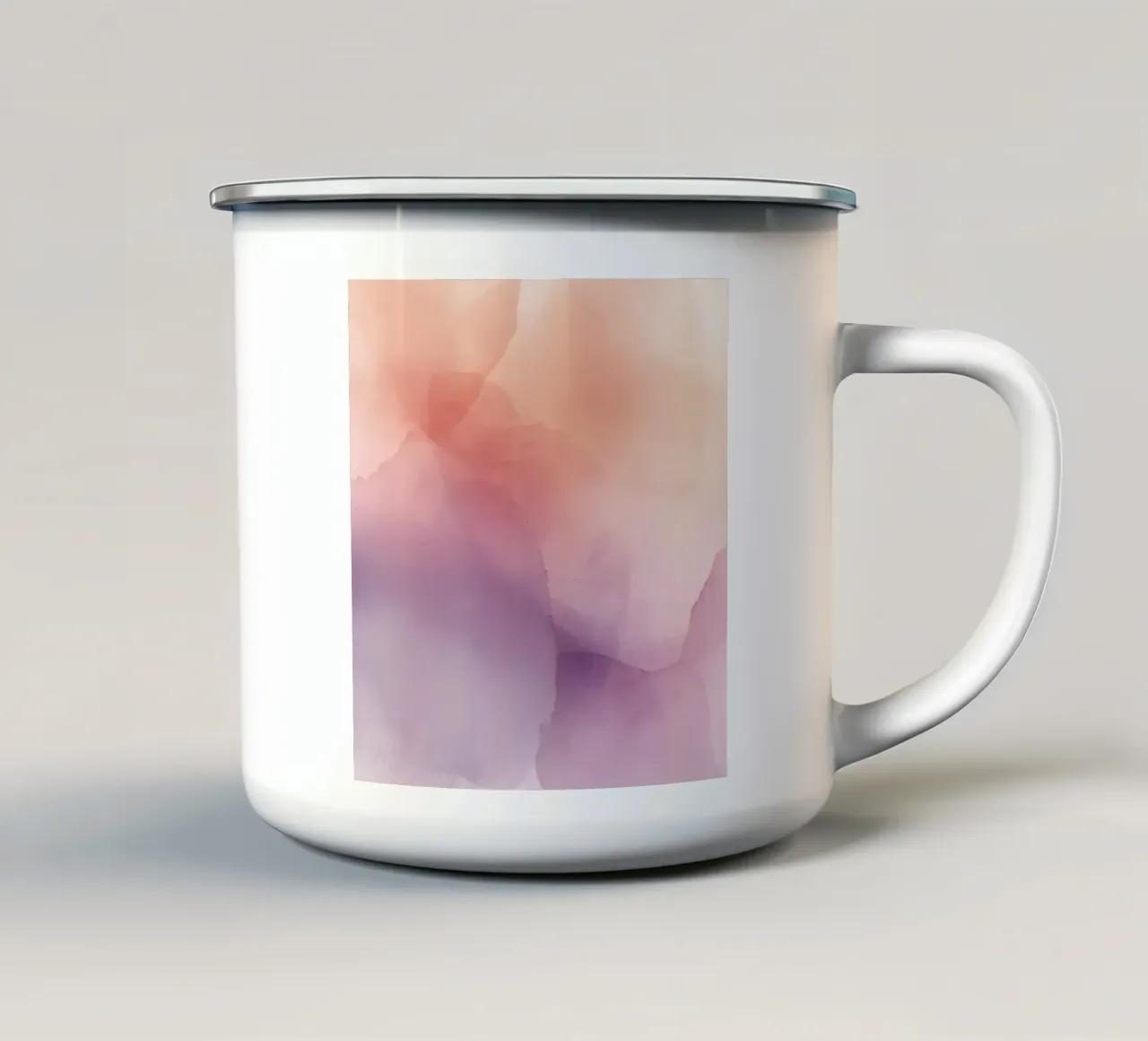 Acquerello astratto Pesca Lavanda tazza in smalto da DesignDoodle