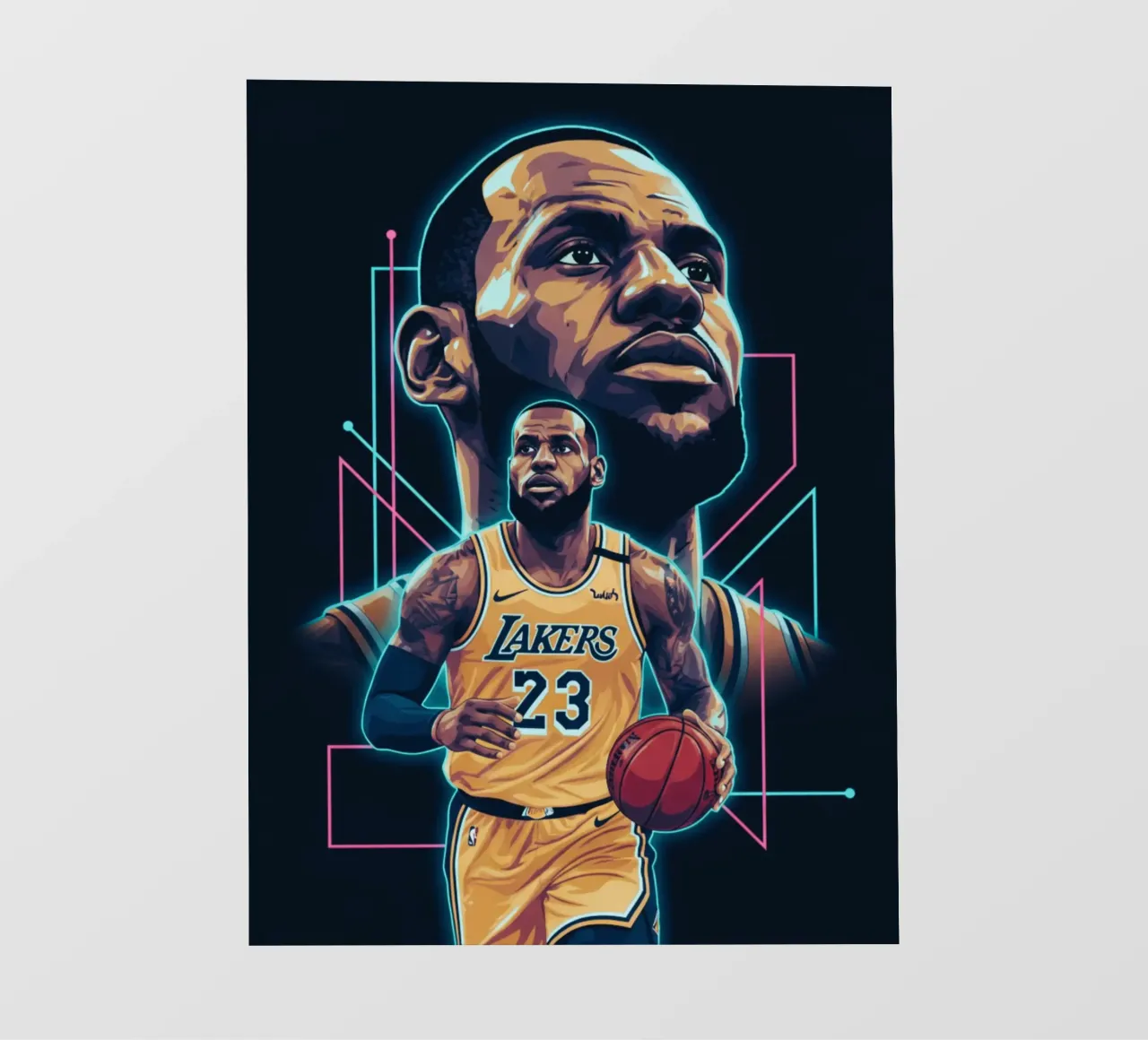 Lebron James, giocatore di basket icona pellicola backlit da Kalis