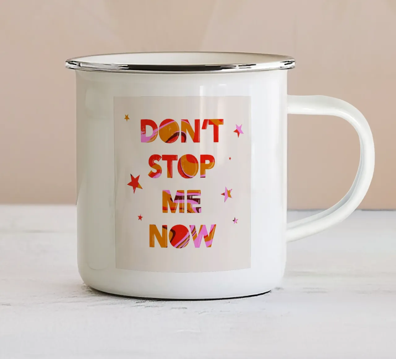 Non fermarmi ora tazza in smalto da nicigabrieldesigns
