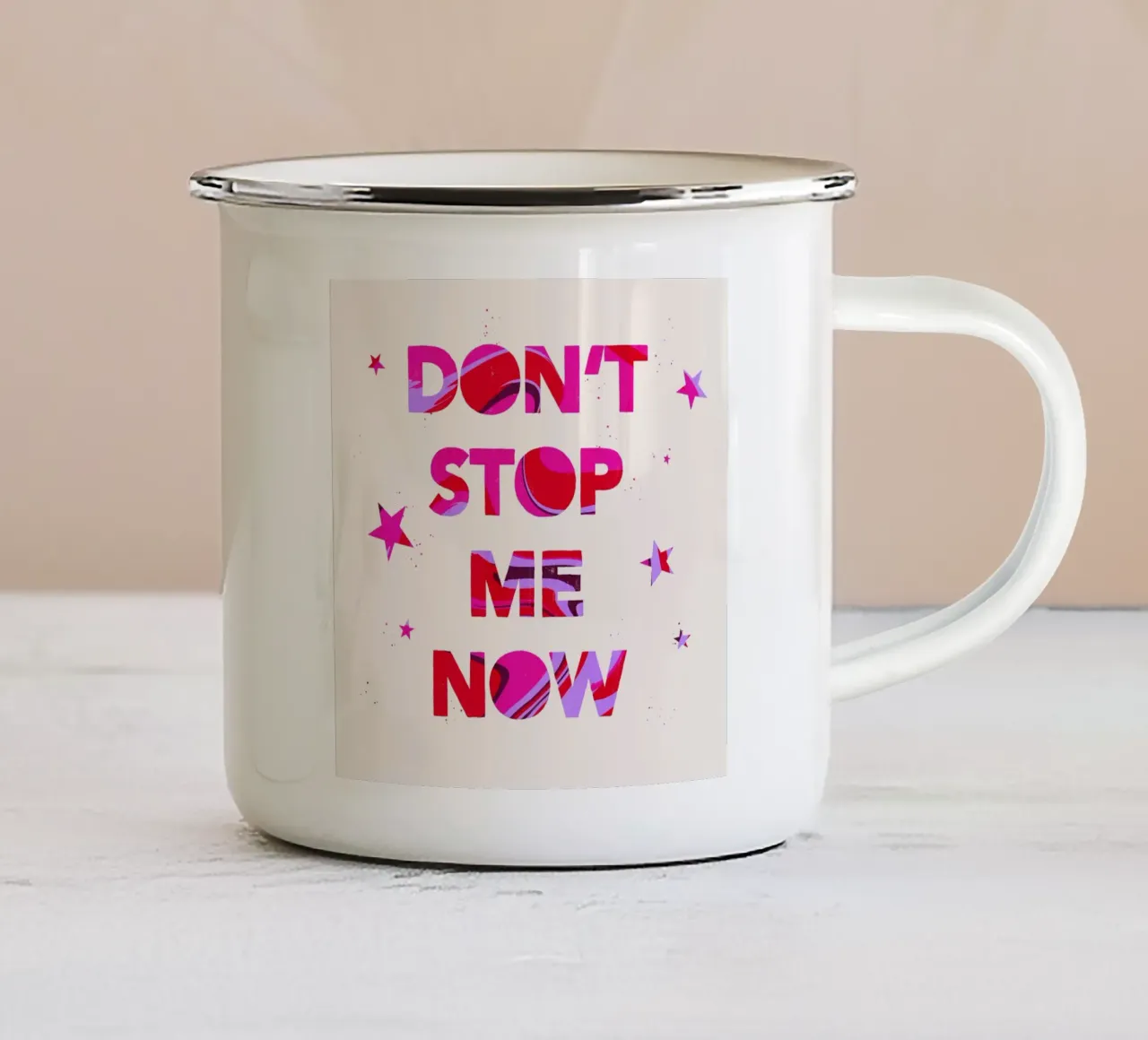 Non fermarmi ora tazza in smalto da nicigabrieldesigns