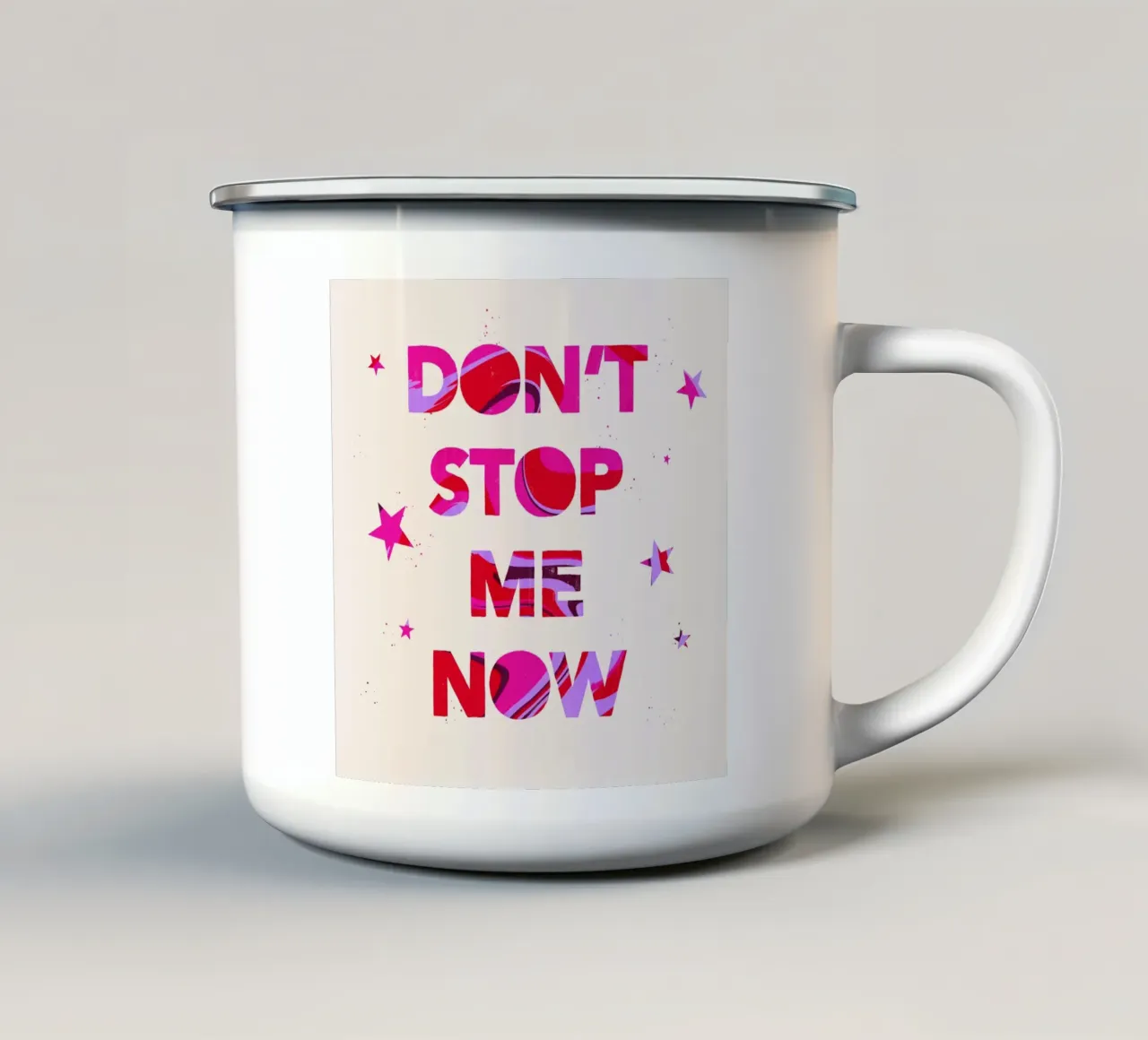 Non fermarmi ora tazza in smalto da nicigabrieldesigns
