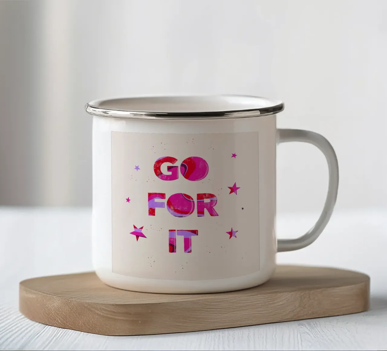 Vai avanti tazza in smalto da nicigabrieldesigns
