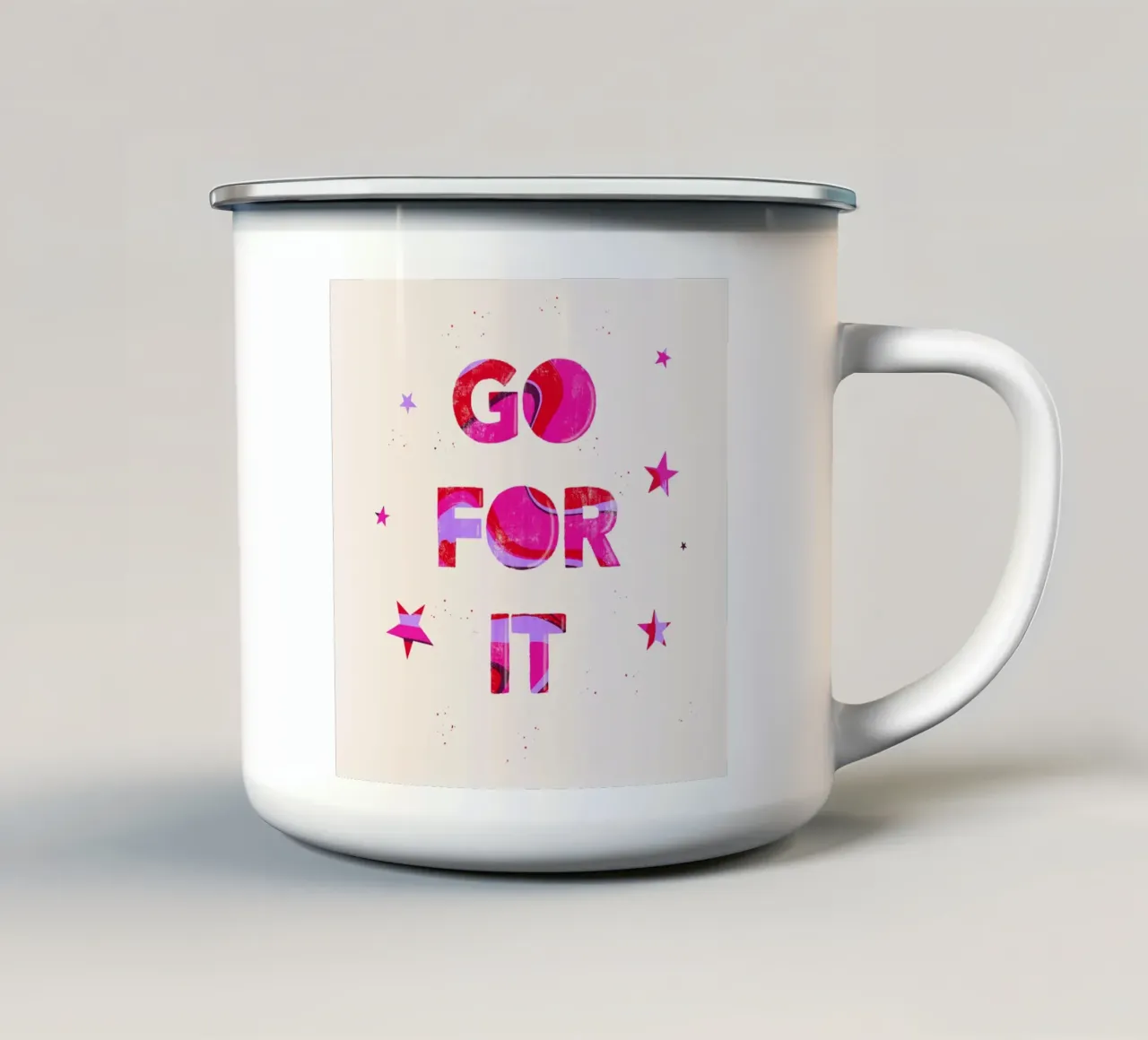 Vai avanti tazza in smalto da nicigabrieldesigns
