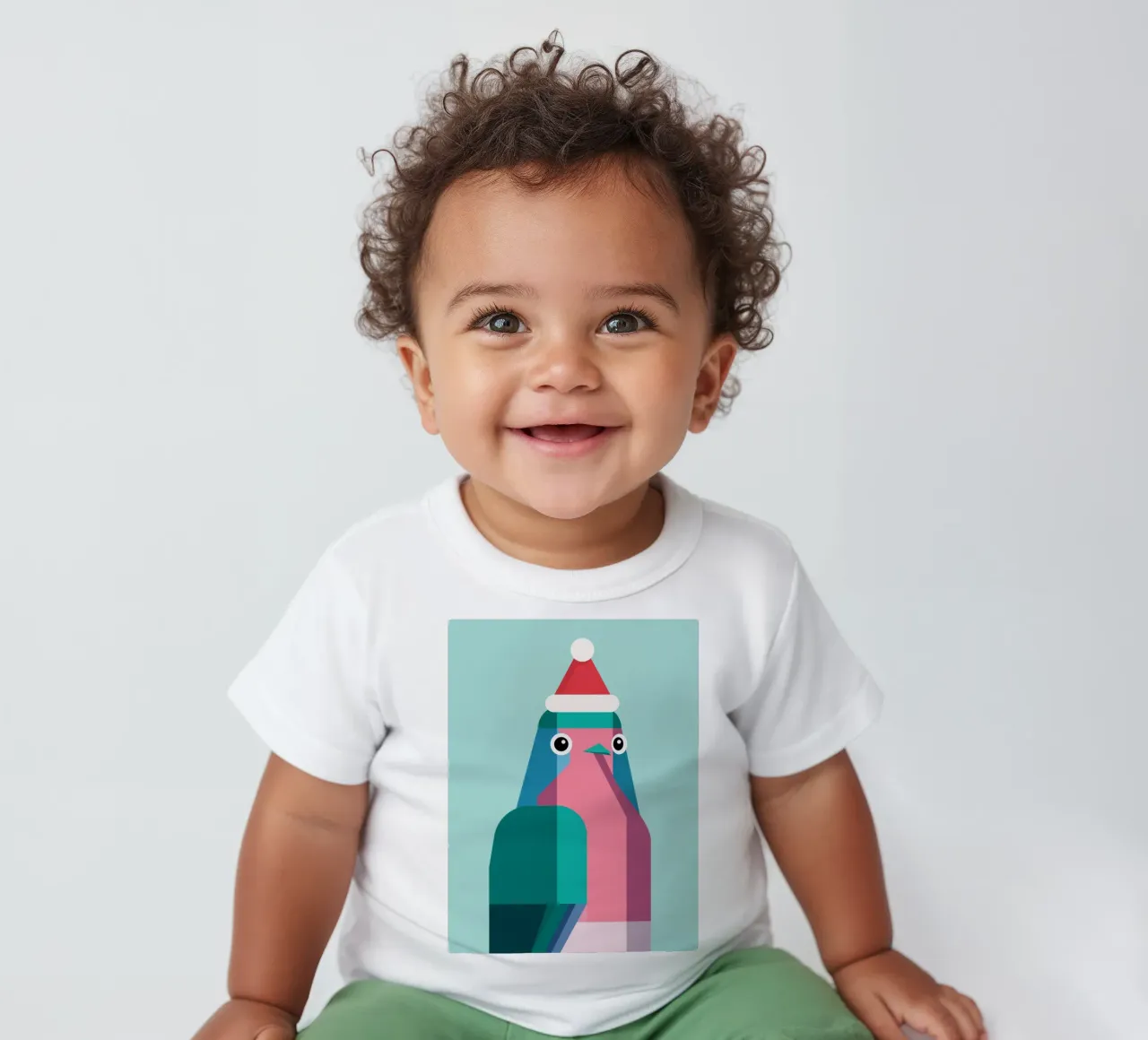 Rotkehlchen in Weihnachtsmüzte maglietta neonato da DARIA IVANOVNA