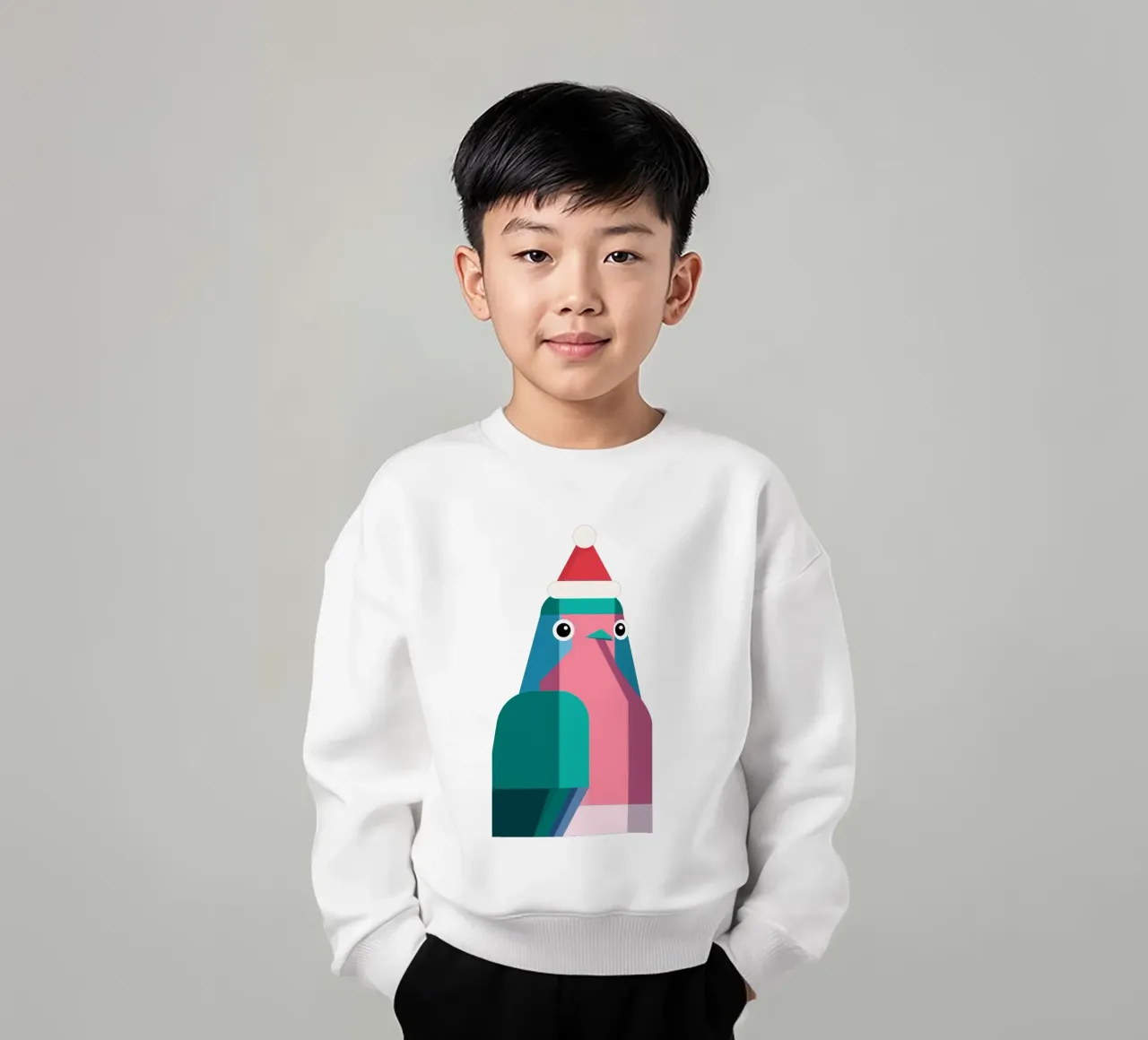 Rotkehlchen in Weihnachtsmüzte felpa bambino da DARIA IVANOVNA
