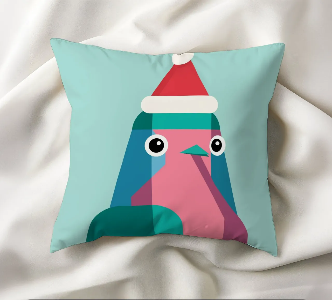 Rotkehlchen in Weihnachtsmüzte cuscino da DARIA IVANOVNA