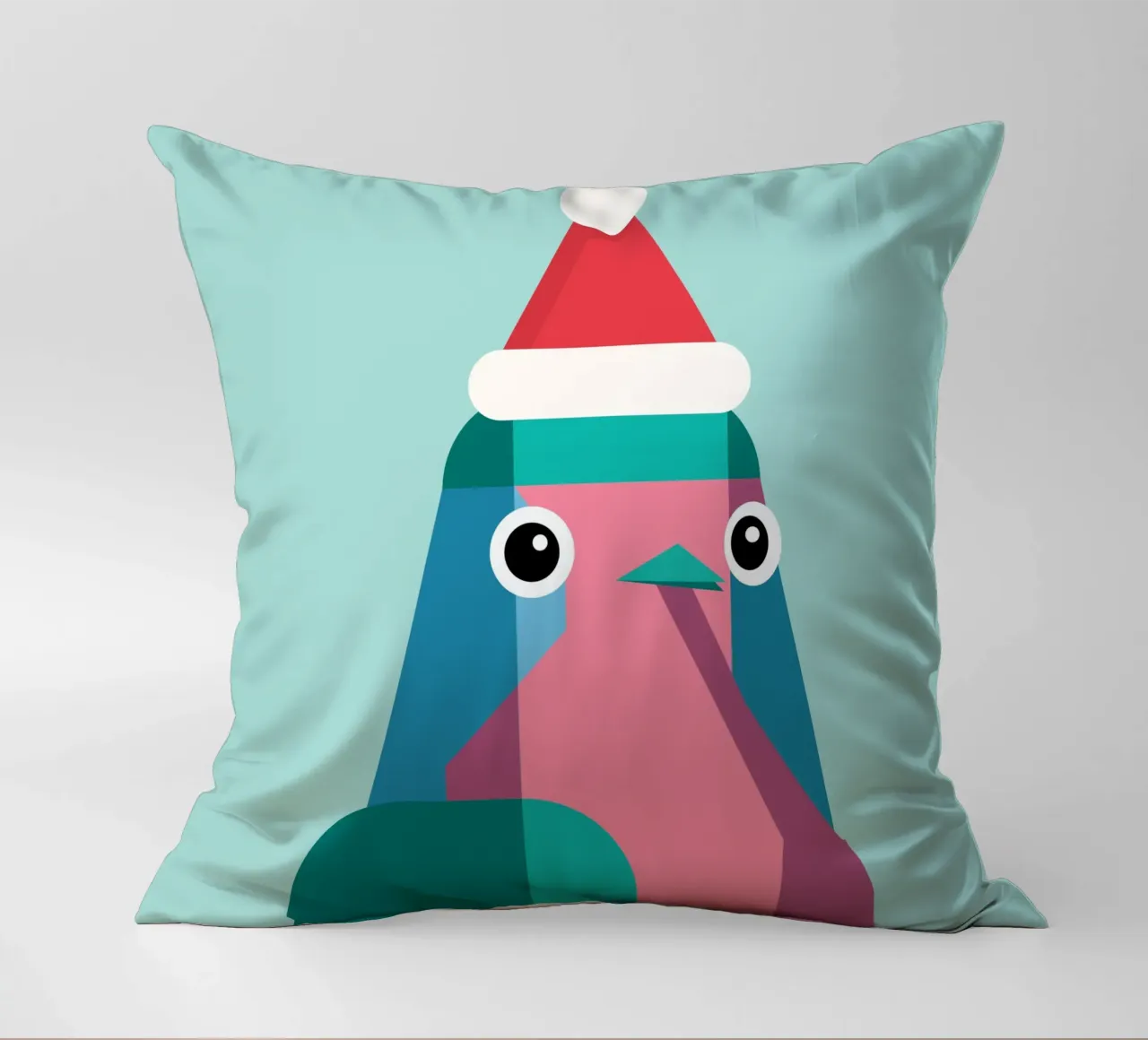Rotkehlchen in Weihnachtsmüzte cuscino da DARIA IVANOVNA