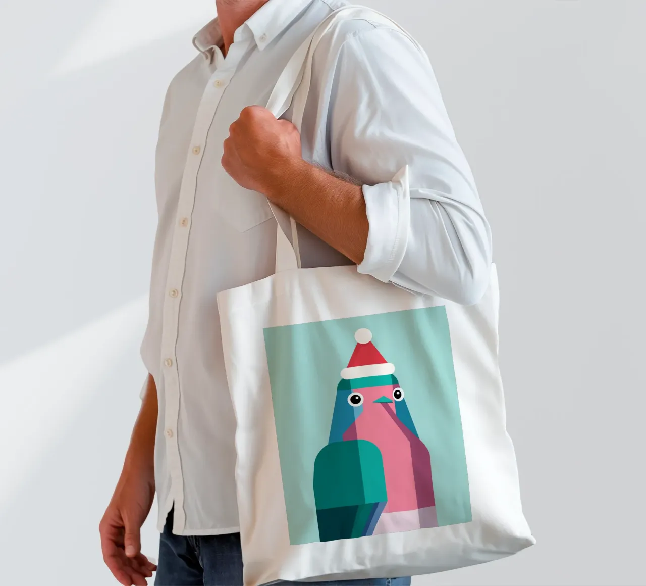 Rotkehlchen in Weihnachtsmüzte borsa in juta da DARIA IVANOVNA