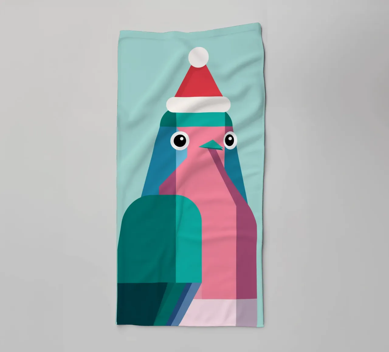 Rotkehlchen in Weihnachtsmüzte asciugamano da bagno da DARIA IVANOVNA
