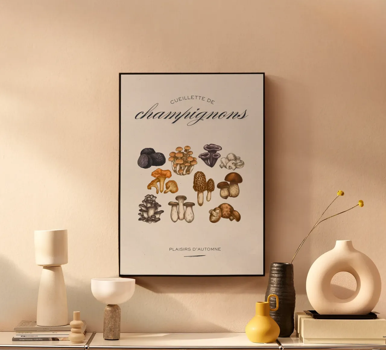 Cueillette de champignons acrylic glass by Idées & Création